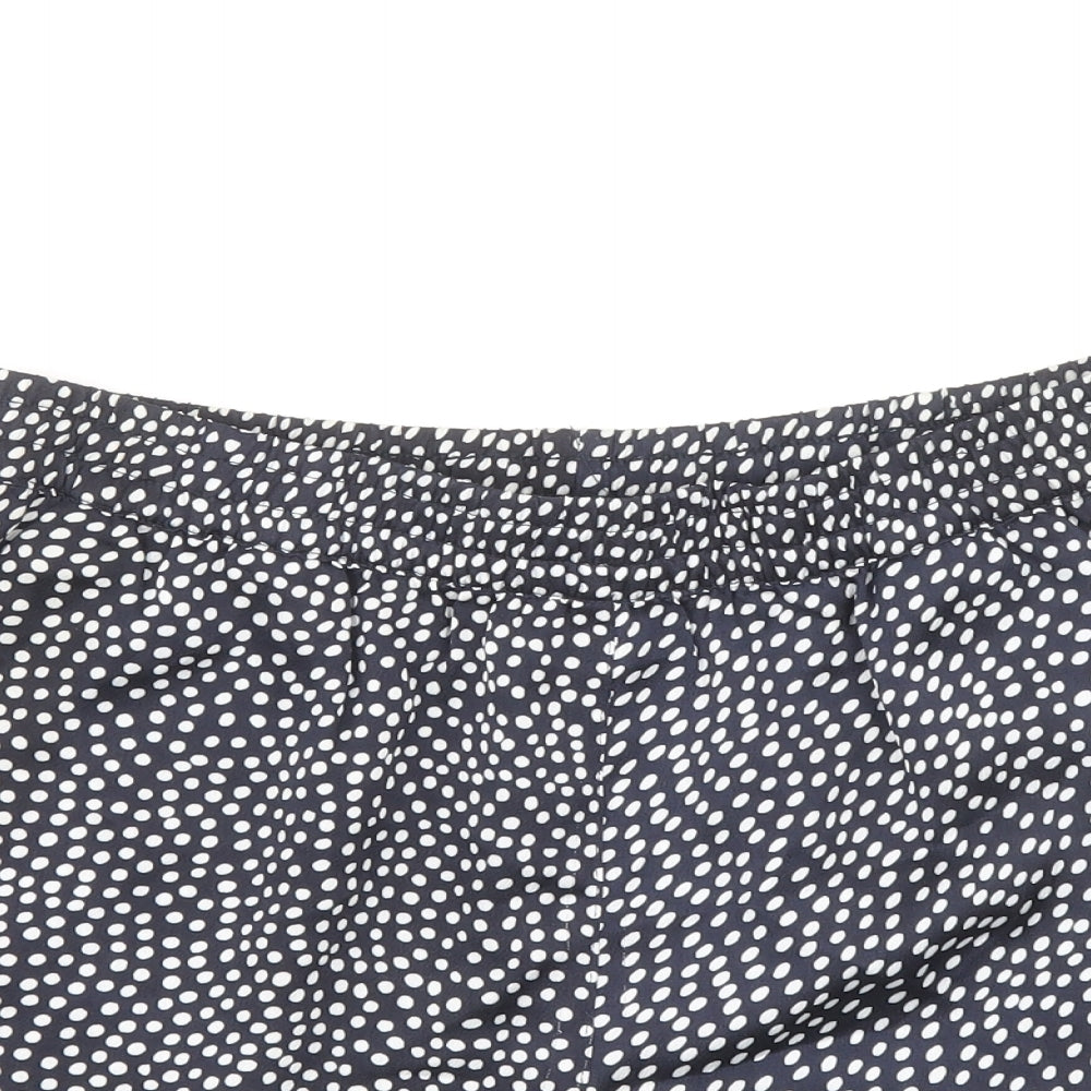 Pieces Womens Blue Polka Dot Polyester Basic Shorts Size M Regular Pull On