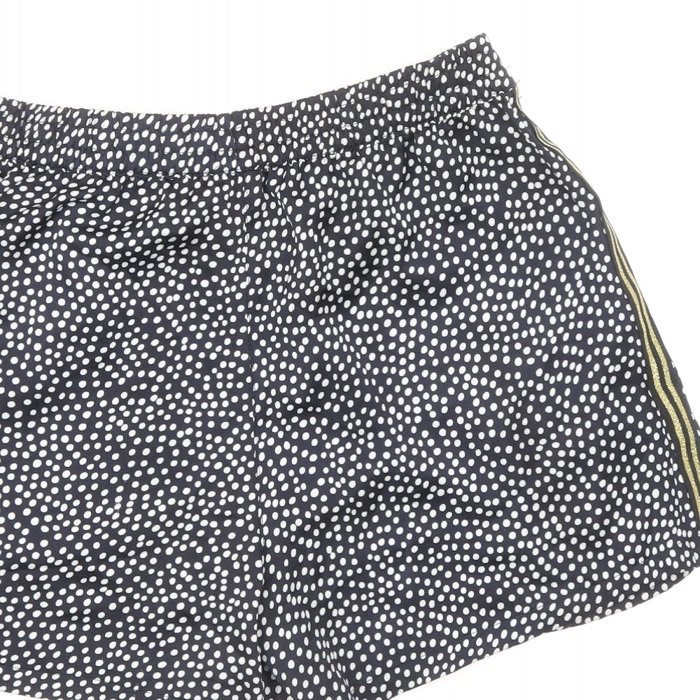 Pieces Womens Blue Polka Dot Polyester Basic Shorts Size M Regular Pull On