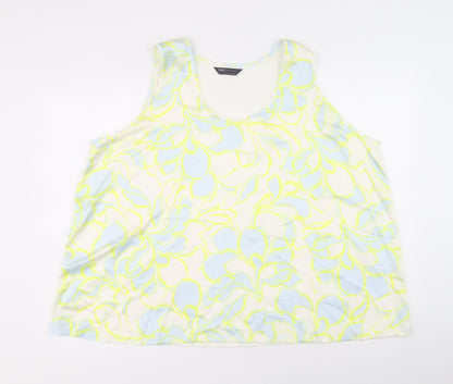 Marks & Spencer Womens Multicoloured Geometric Polyester Basic Tank Size 24 Round Neck