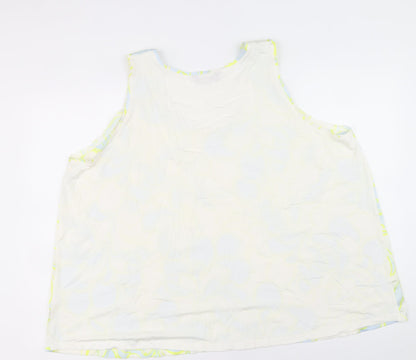 Marks & Spencer Womens Multicoloured Geometric Polyester Basic Tank Size 24 Round Neck