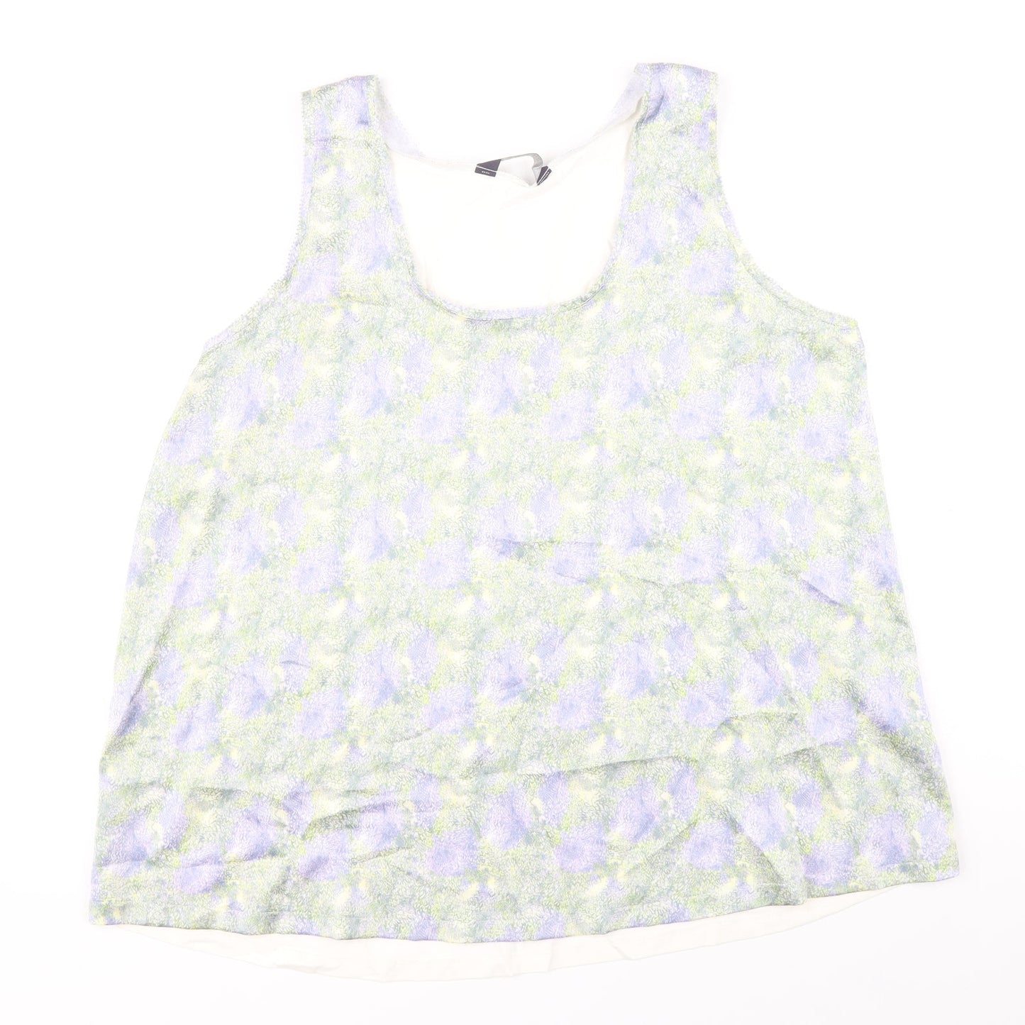 Marks and Spencer Womens Multicoloured Geometric Polyester Basic Tank Size 12 Round Neck