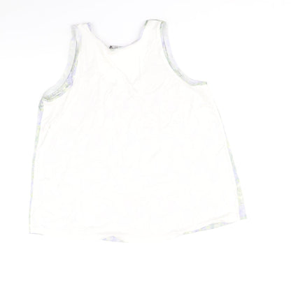 Marks & Spencer Womens Multicoloured Geometric Polyester Basic Tank Size 12 Round Neck