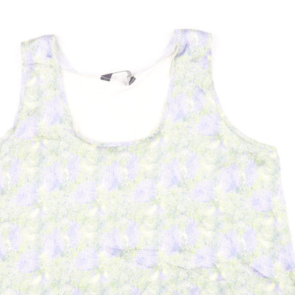 Marks & Spencer Womens Multicoloured Geometric Polyester Basic Tank Size 12 Round Neck