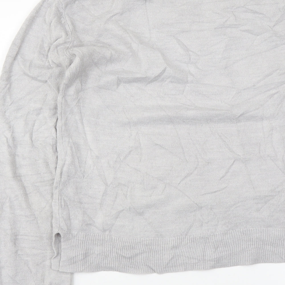 Marks and Spencer Womens Grey Round Neck Acrylic Pullover Jumper Size 8