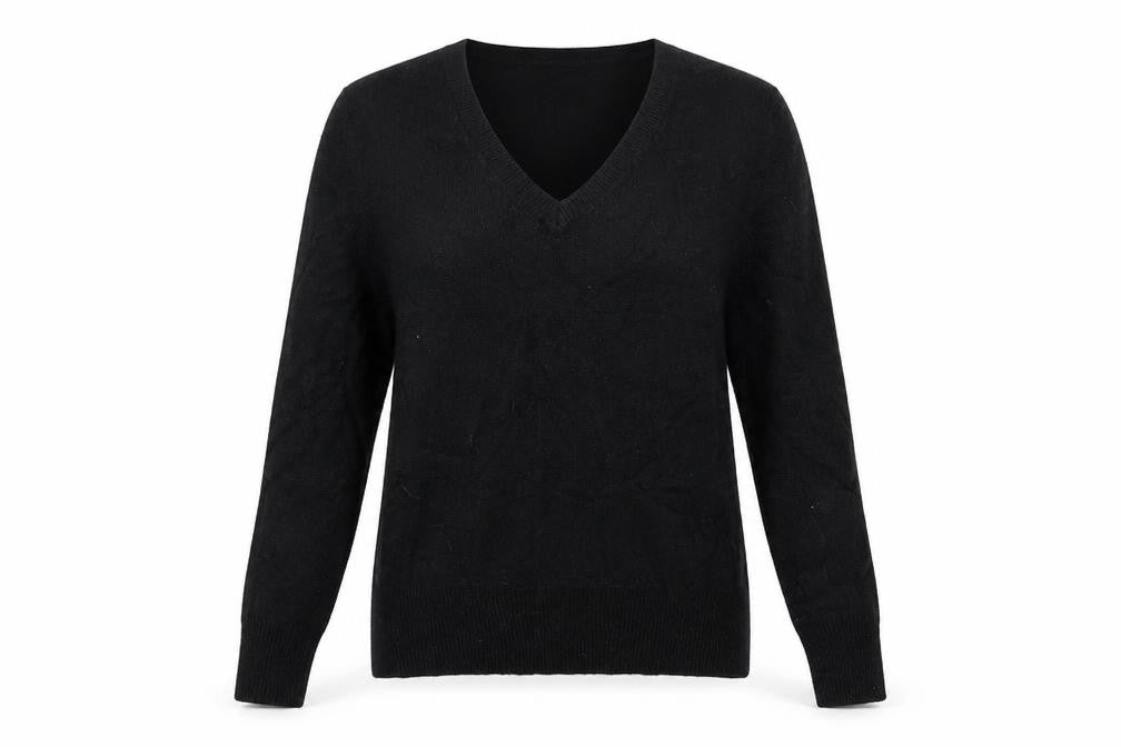 Dorothy Perkins Womens Black V-Neck Acrylic Pullover Jumper Size 10