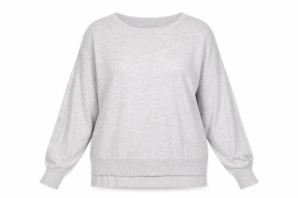 Oasis Womens Grey Round Neck Polyester Pullover Jumper Size M