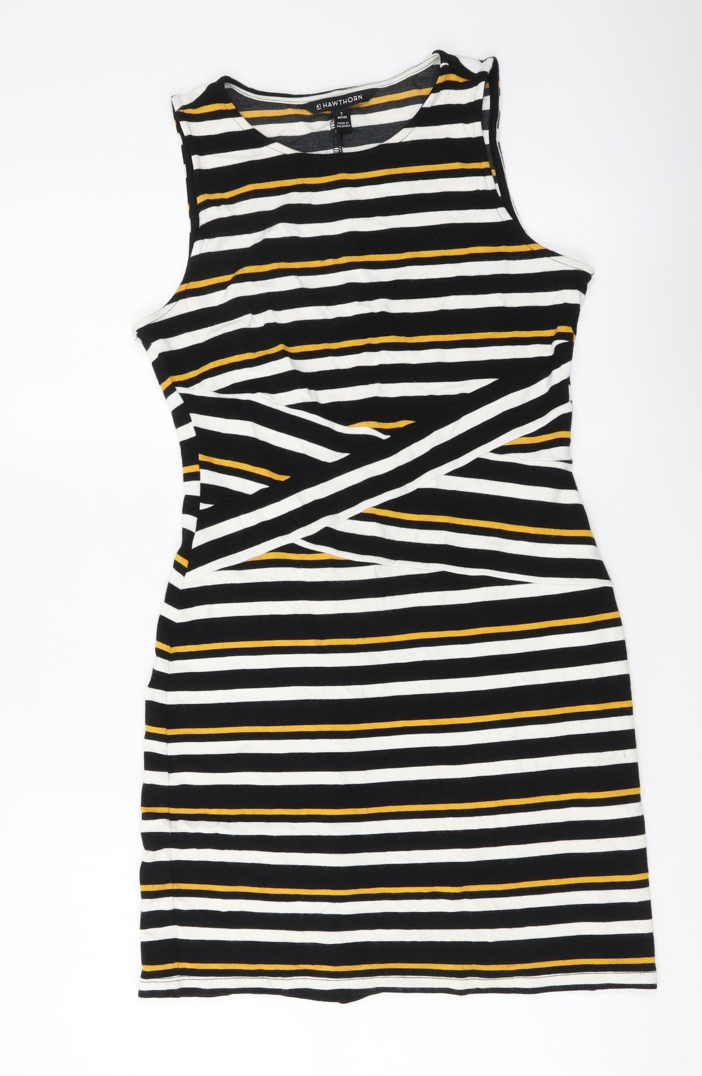 41Hawthorn Womens Multicoloured Striped Polyester Mini Size S Boat Neck Pullover