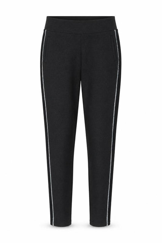 Iconic Womens Grey Polyester Carrot Leggings Size 8 L26 in - Side Pipe Trim