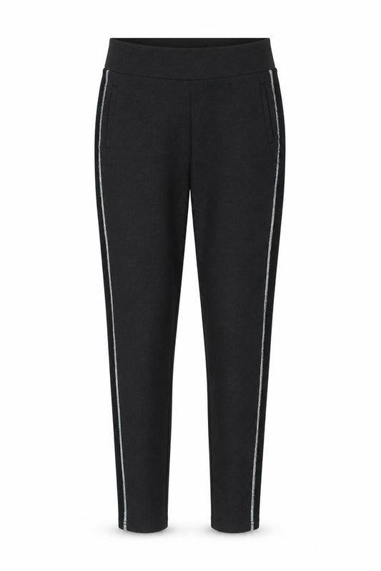 Iconic Womens Grey Polyester Carrot Leggings Size 8 L26 in - Side Pipe Trim
