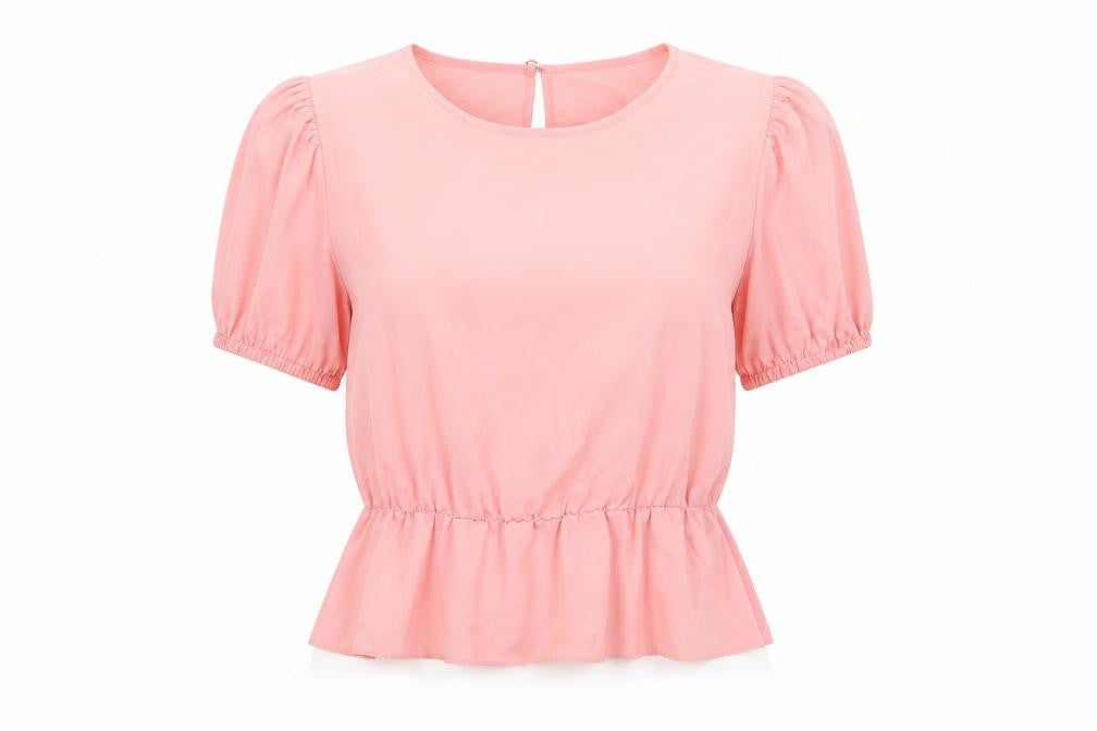 Dorothy Perkins Womens Pink Polyester Basic Blouse Size 14 Roll Neck - Peplum