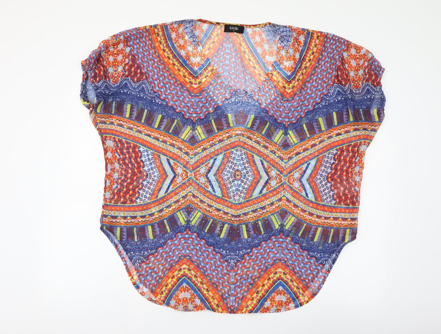 Klass Womens Multicoloured Geometric Polyester Basic Blouse Size 14 V-Neck