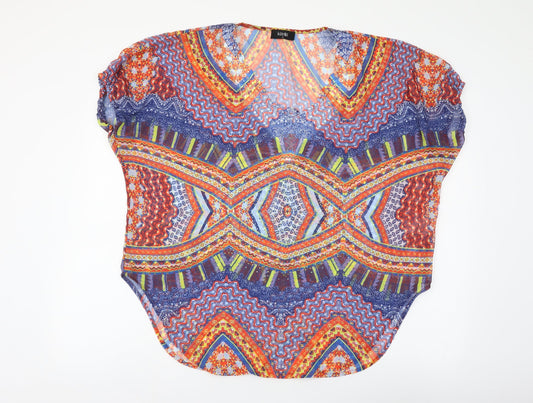 Klass Womens Multicoloured Geometric Polyester Basic Blouse Size 14 V-Neck