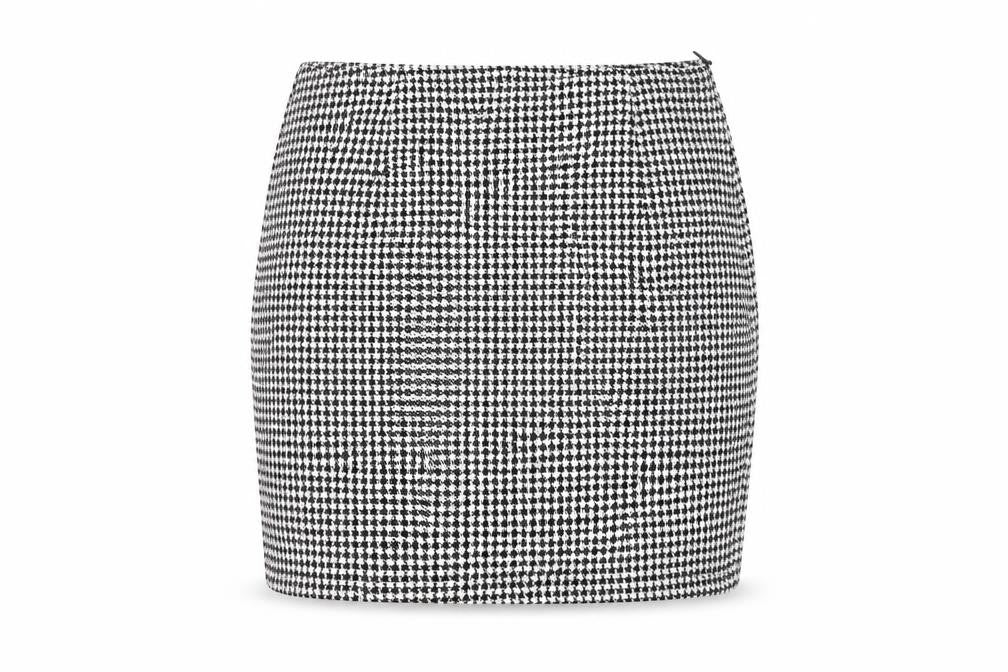 SheIn Womens Black Geometric Polyester Bandage Skirt Size S Zip