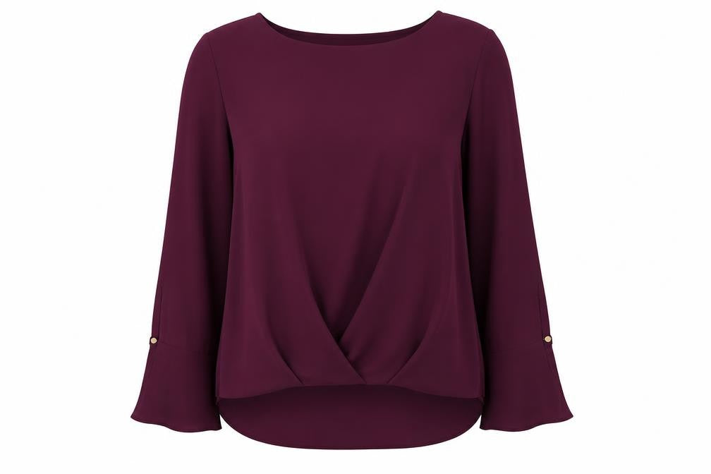 Vince Camuto Womens Purple Polyester Basic Blouse Size XL Boat Neck