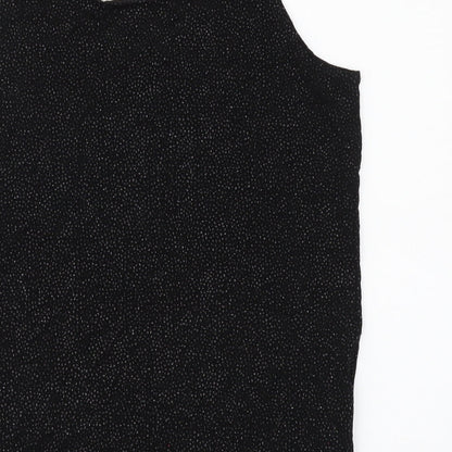 Chico's Womens Black Acetate Basic Tank Size S Round Neck