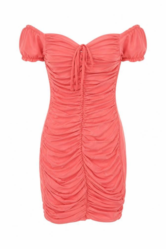 Quiz Womens Pink Polyester Mini Size 8 Off the Shoulder Pullover