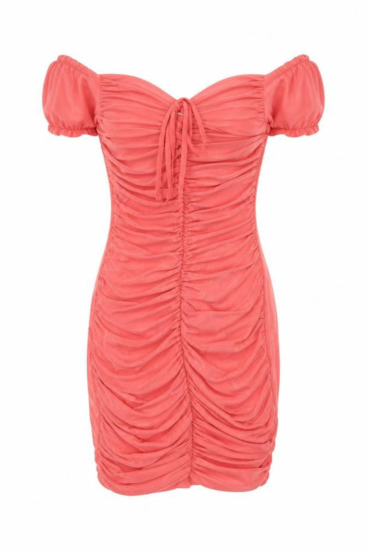 Quiz Womens Pink Polyester Mini Size 8 Off the Shoulder Pullover