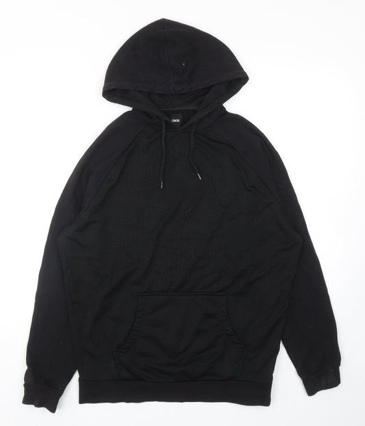ASOS Mens Black Cotton Pullover Hoodie Size XS