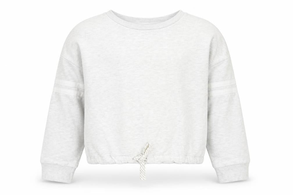 Marks & Spencer Girls Grey Cotton Pullover Sweatshirt Size 12-13 Years Drawstring