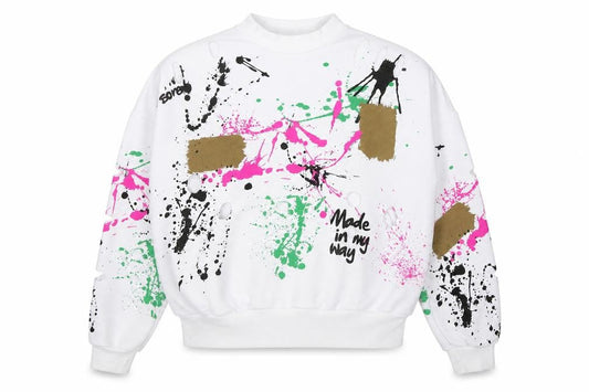 Missdiamond Womens White Polyester Pullover Sweatshirt Size M Pullover - Graffiti