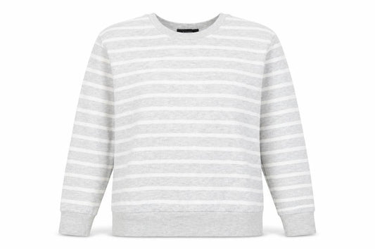 Atmosphere Womens Grey Striped Cotton Pullover Sweatshirt Size 8 Pullover