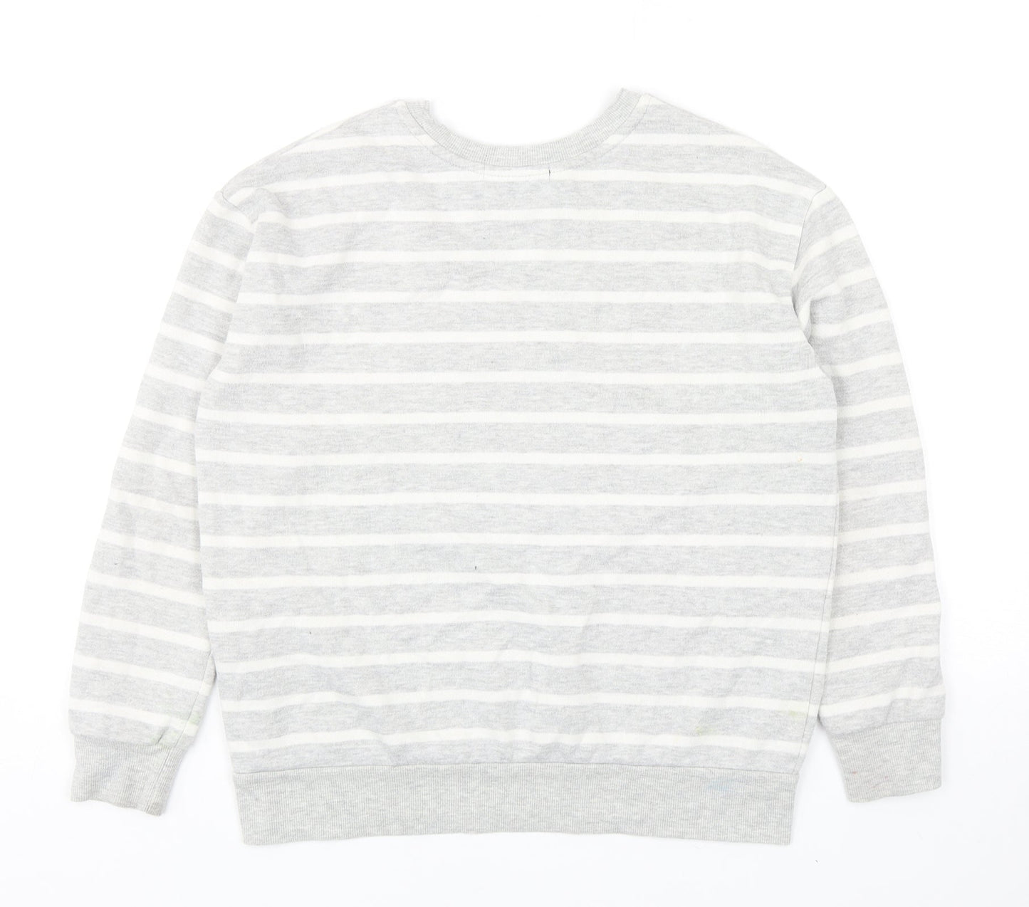 Atmosphere Womens Grey Striped Cotton Pullover Sweatshirt Size 8 Pullover