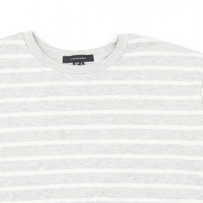 Atmosphere Womens Grey Striped Cotton Pullover Sweatshirt Size 8 Pullover