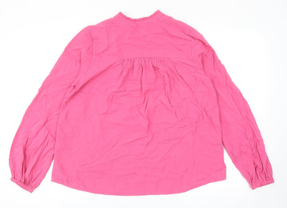 Marks & Spencer Womens Pink Viscose Basic Blouse Size 8 V-Neck