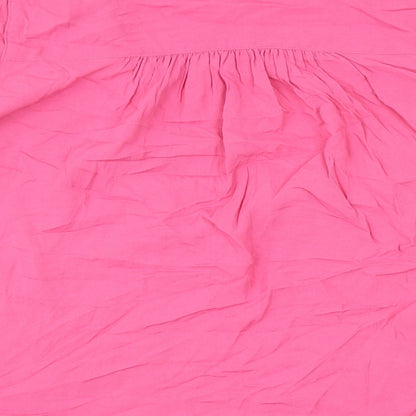 Marks & Spencer Womens Pink Viscose Basic Blouse Size 8 V-Neck