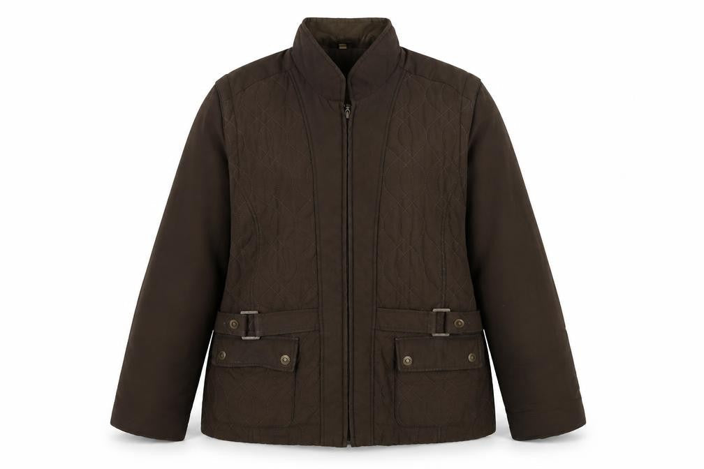 Klass Womens Brown Jacket Size L Zip