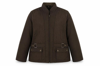 Klass Womens Brown Jacket Size L Zip