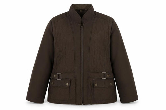Klass Womens Brown Jacket Size L Zip