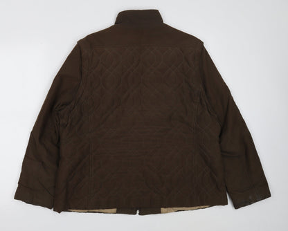 Klass Womens Brown Jacket Size L Zip
