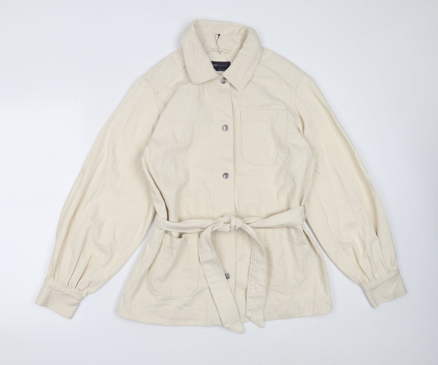Marks and Spencer Womens Ivory Jacket Size 10 Snap