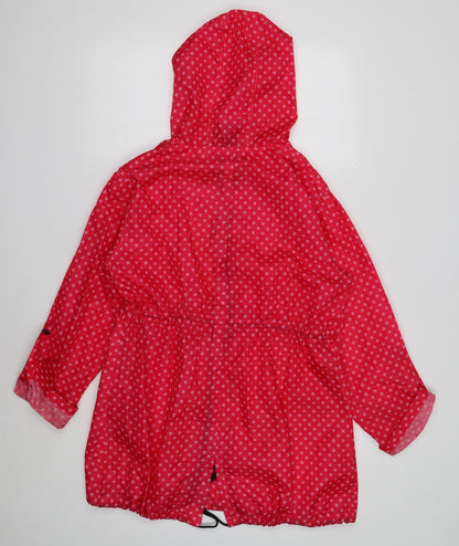 Mia Moda Womens Pink Geometric Rain Coat Coat Size 12 Zip