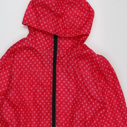 Mia Moda Womens Pink Geometric Rain Coat Coat Size 12 Zip
