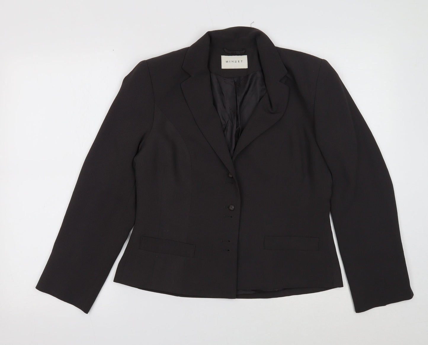 Minuet Womens Grey Viscose Jacket Blazer Size 10