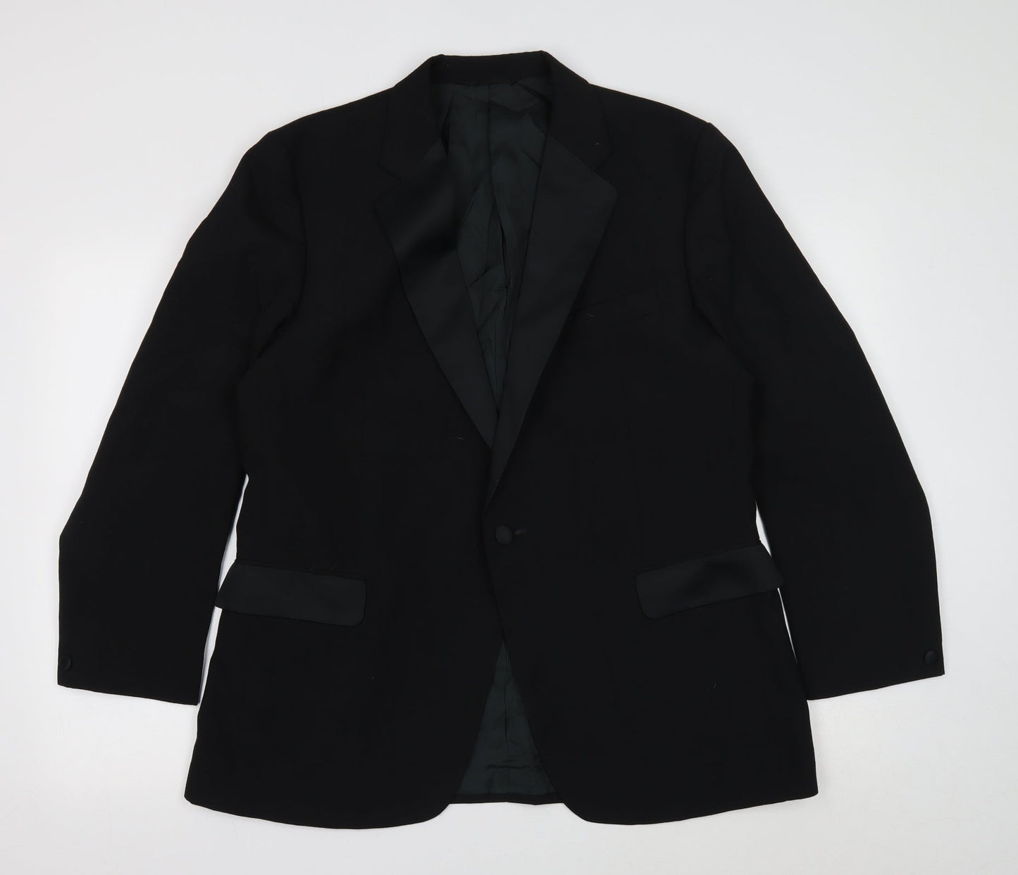 Preworn Mens Black Polyester Jacket Blazer Size 42