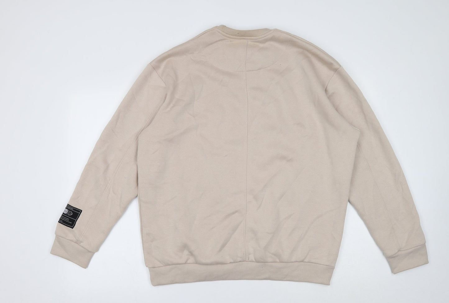 Boohoo Mens Beige Polyester Pullover Sweatshirt Size S