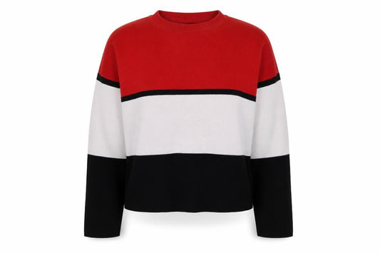 New Look Womens Multicoloured Striped Polyester Pullover Sweatshirt Size L Pullover