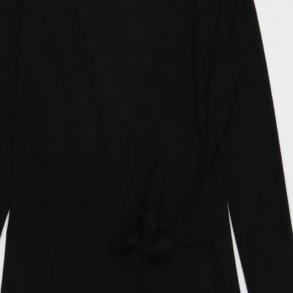 Noisy May Womens Black Polyester Wrap Dress Size M V-Neck Tie