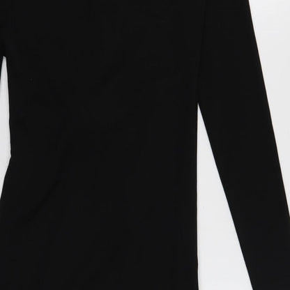 Noisy May Womens Black Polyester Wrap Dress Size M V-Neck Tie