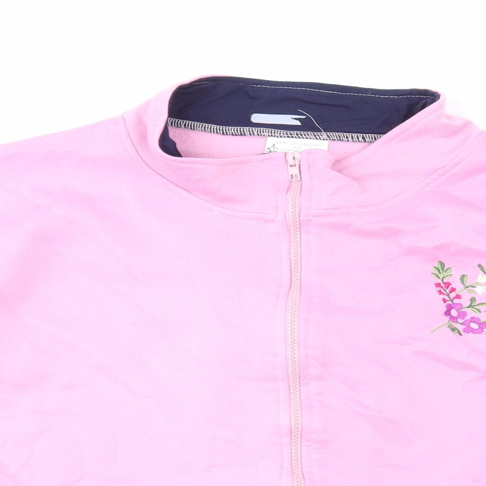 Anne De Lancay Womens Pink Floral Jacket Size L Zip