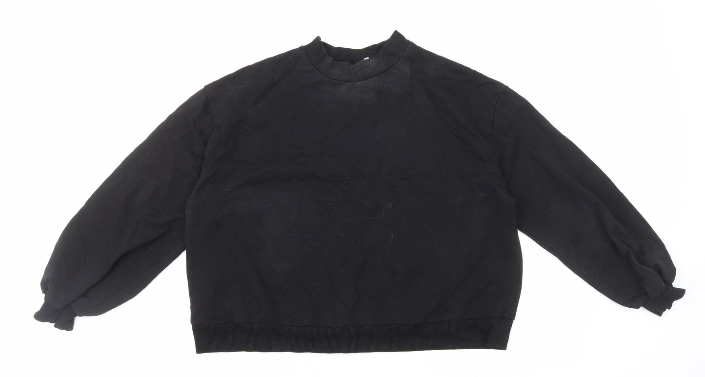 ASOS Womens Black Cotton Pullover Sweatshirt Size 12 Pullover