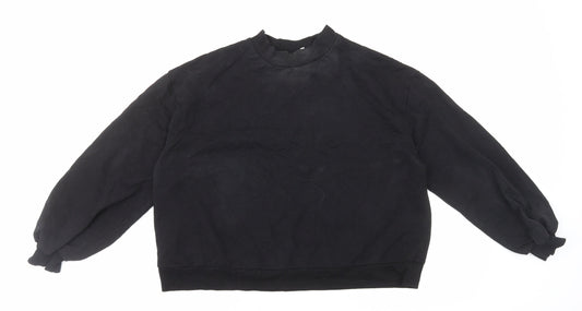 ASOS Womens Black Cotton Pullover Sweatshirt Size 12 Pullover