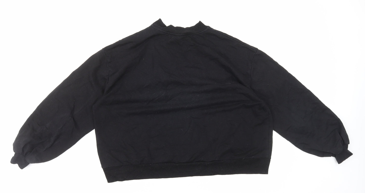 ASOS Womens Black Cotton Pullover Sweatshirt Size 12 Pullover