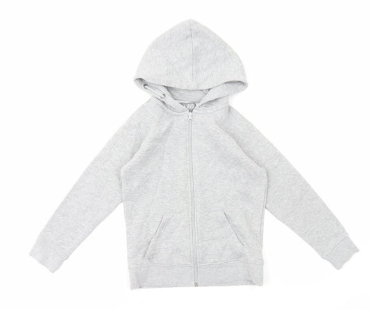 Fluid Boys Grey Cotton Full Zip Hoodie Size 7-8 Years Zip
