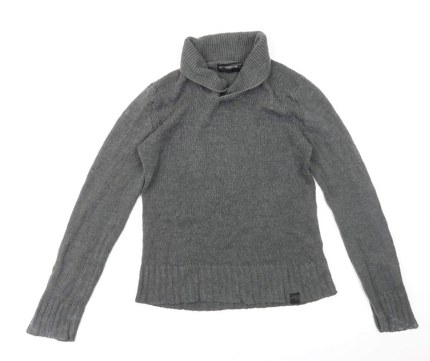 Ambrose&Jackson Womens Grey Roll Neck Acrylic Pullover Jumper Size M