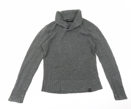 Ambrose&Jackson Womens Grey Roll Neck Acrylic Pullover Jumper Size M