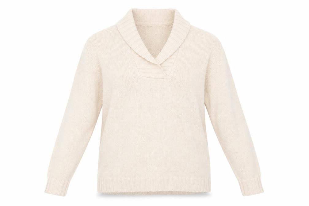 Essential Collection Womens Beige V-Neck Acrylic Pullover Jumper Size 16